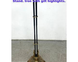 Lot 1118 Vintage Oscar Bach Style Fern Stand. Iron with gilt highlights. 