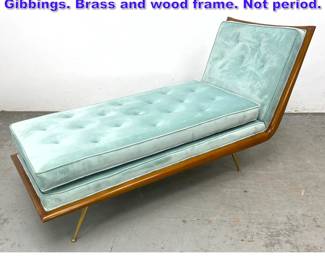 Lot 628 Chaise Lounge After T.H. RobsjohnGibbings. Brass and wood frame. Not period. 