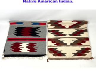 Lot 1087 2 Navajo style Flat Weave Rugs. Native American Indian. 