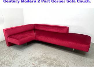 Lot 680 Vladimir Kagan attributed Mid Century Modern 2 Part Corner Sofa Couch. 
