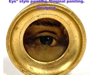 Lot 737 Miniature giltframed oil Lover s Eye style painting. Original painting. Unsigned.