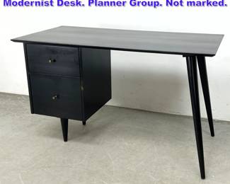 Lot 635 Ebonized Paul McCobb Two Drawer Modernist Desk. Planner Group. Not marked. 