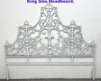 Lot 1157 Rococo Revival Style Ornate Iron King Size Headboard. 