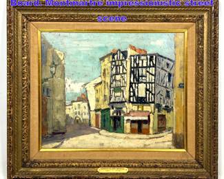 Lot 1075 George Elmer Browne Painting on Board. Montmartre impressionistic street scene