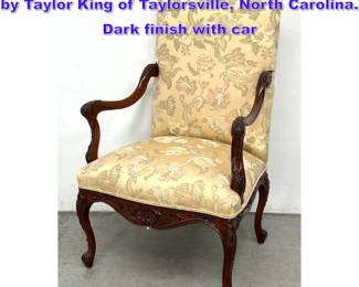 Lot 1115 Highback armchair manufactured by Taylor King of Taylorsville, North Carolina. Dark finish with car