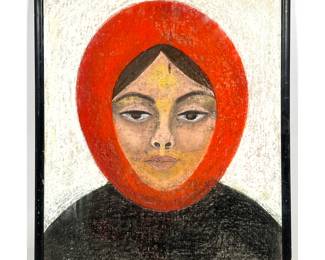 Lot 730 Nuri Iyem Style Painting on Board. 