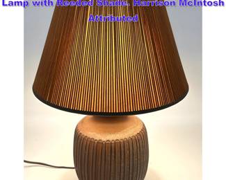 Lot 640 Vintage Mid Century Glazed Ceramic Lamp with Reeded Shade. Harrison McIntosh Attributed