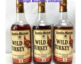 Lot 1173 3 Bottles Wild Turkey Kentuckey Starigh Bourbon whiskey. 
