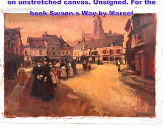 Lot 1037 MALCOM LIEPKE Original Painting on unstretched canvas. Unsigned. For the book Swann s Way by Marcel 