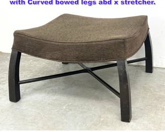 Lot 617 Dunbar Style Unique Ottoman Stool with Curved bowed legs abd x stretcher. 