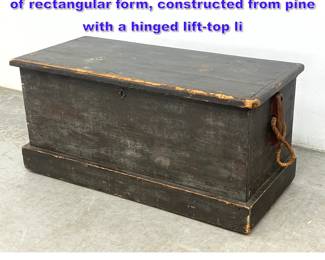 Lot 1152 19thcentury American sea chest of rectangular form, constructed from pine with a hinged lifttop li