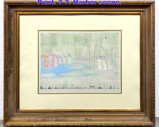 Lot 925 Signed and Numbered Lithograph Print. 77. Harbor scene. 