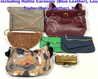 Lot 990 Collection of Vintage Purses, including Hattie Carnegie Blue Leather, Lou Taylor Grey Leather, K
