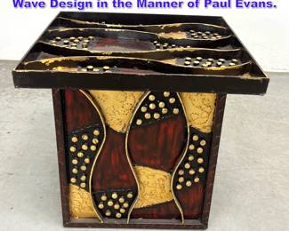 Lot 615 Welded Painted SteelSide Table. Wave Design in the Manner of Paul Evans. 