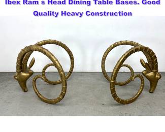 Lot 667 Pair Large Leon Francois Chervet Ibex Ram s Head Dining Table Bases. Good Quality Heavy Construction