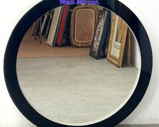Lot 811 Black and White Round Framed Wall Mirror. 