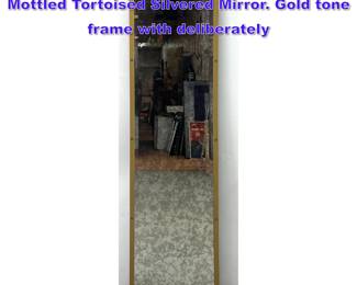 Lot 902 Metal Framed Tall Floor Mirror. Mottled Tortoised Silvered Mirror. Gold tone frame with deliberately