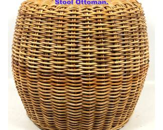 Lot 636 Drum Shaped Woven Wicker Stool Ottoman. 