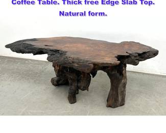 Lot 623 Large 2 Piece Organic Modern Coffee Table. Thick free Edge Slab Top. Natural form. 