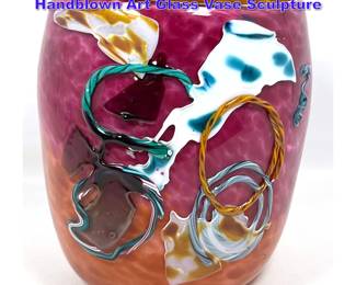 Lot 793 Stephen Nelson Attribution Handblown Art Glass Vase Sculpture