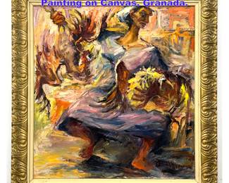 Lot 936 Arnold Hoffmann Impressionist Painting on Canvas. Granada. 