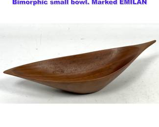 Lot 771 Emil Milan Carved Walnut Sculptural Bimorphic small bowl. Marked EMILAN 