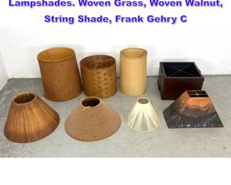 Lot 719 Collection of mostly 20th Century Lampshades. Woven Grass, Woven Walnut, String Shade, Frank Gehry C