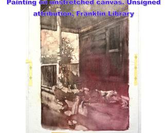 Lot 1047 BERNARD Bernie FUCHS Original Painting on unstretched canvas. Unsigned attribution, Franklin Library