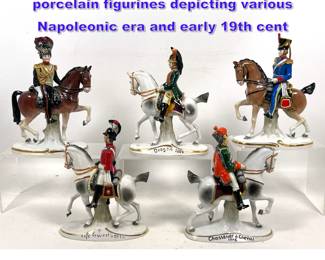 Lot 1021 Italian Naples Hand painted porcelain figurines depicting various Napoleonic era and early 19th cent