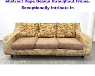Lot 863 Miami Modern Sculptural Sofa with Abstract Rope Design throughout Frame. Exceptionally Intricate in 