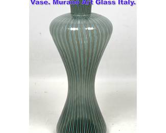 Lot 769 Gio Ponti Venini Corseted Canne Vase. Murano Art Glass Italy.