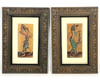 Lot 1071 2pc Acrylic On Paper 