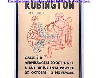 Lot 949 NORMAN RUBINGTON Painting Exhibition Poster. GALERIE 8. Framed. 