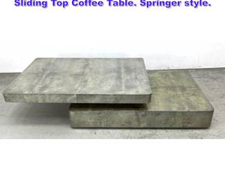 Lot 656 Aldo Tura Attributed Goat Skin Sliding Top Coffee Table. Springer style. 