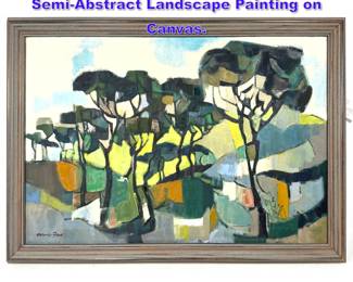 Lot 731 Maurice Freed MidCentury Modern SemiAbstract Landscape Painting on Canvas. 