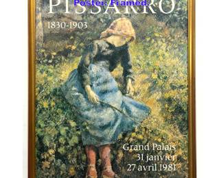 Lot 630 Very Large Pissaro 1981 Exhibition Poster. Framed. 