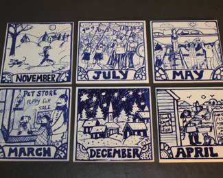 H & R Johnson Tiles made in England Jan-Dec Susan Bolt Colbolt Tiles