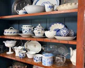 Blue and white dishes