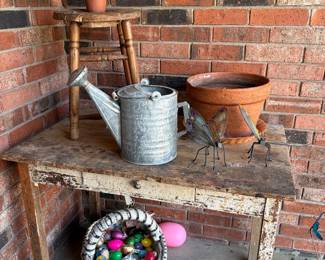 Antique table and decor