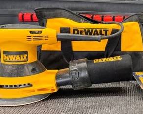 DeWalt sander and tool bag