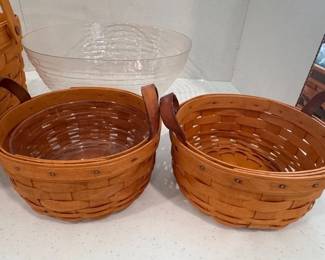 Two round Longaberger baskets