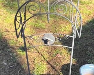 Metal hose holder with faucet