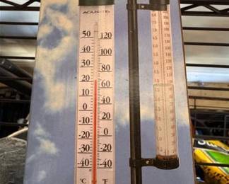 AcuRite rain gauge and thermometer