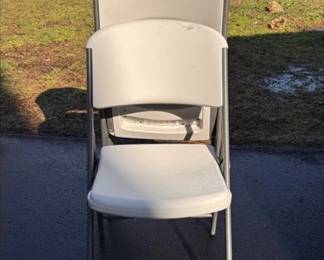Lifetime heavy plastic and metal folding chairs