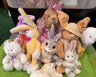 Assortment of stuffed bunny rabbits