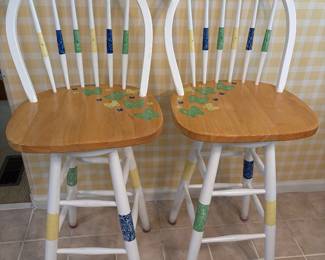 TWO SWIVEL KITCHEN CHAIRS
