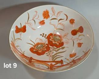 Vintage Andrea by Sadek porcelain chinoiserie-style centerpiece bowl
