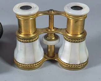 LeMaire Paris Mother of Pearl opera glasses with case.