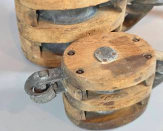 Ship's block pulleys