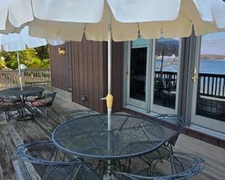 Multiple vintage iron patio sets available